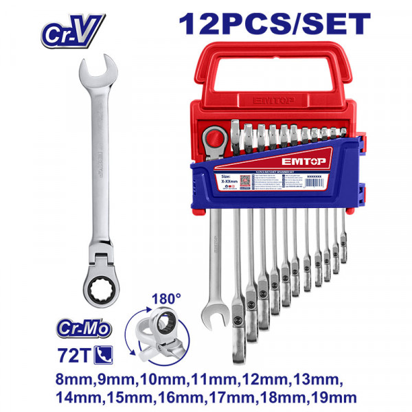 JGO LLAVES COLA/CORONA C/RATCHET FLEXIBLE 8-19 ECSS101203 EMTOP