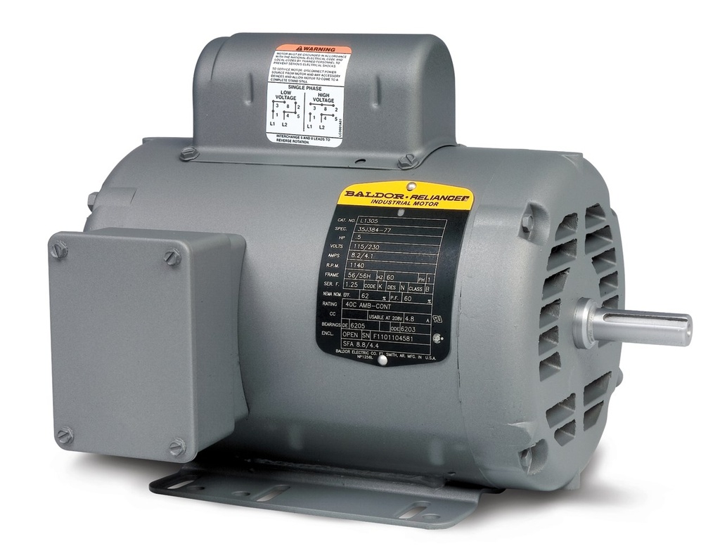 MOTOR 1 HP ABIERTO L1310 1725RPM EJE 5/8 BALDOR
