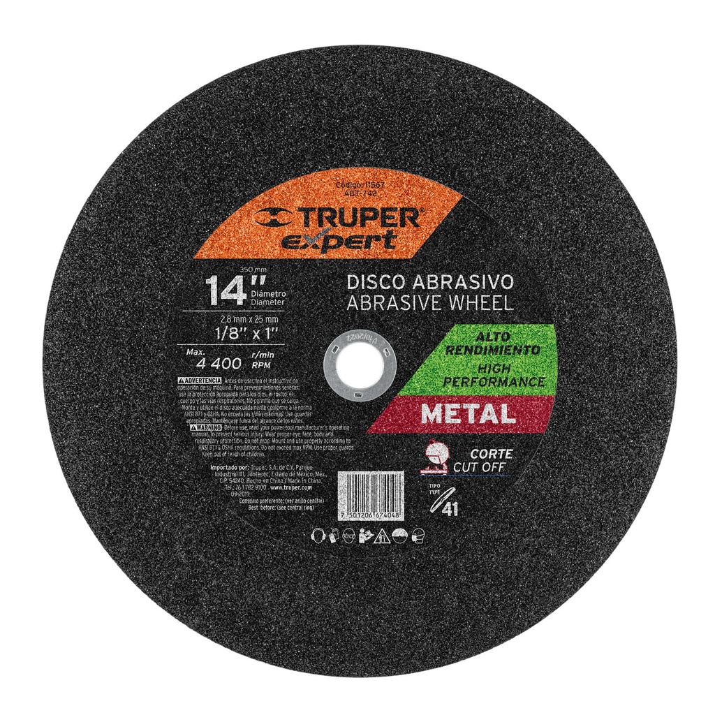 DISCO CORTE MTL 14X1/8X1  11567 EXPERT TRUPER