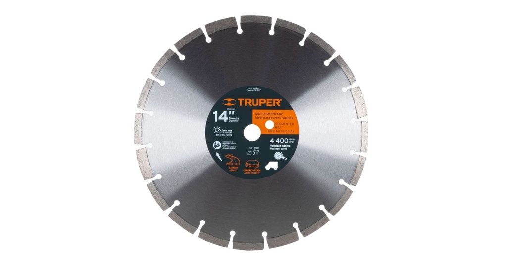 DISCO DIAMANTE 14 X 2.8MM SEGMENTADO ASFALTO 12547 TRUPER