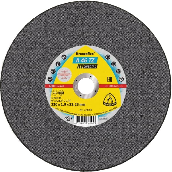 DISCO CORTE INOX 9 X 1.9MM X 7/8 A24PLANO 224084 KRONENFLEX