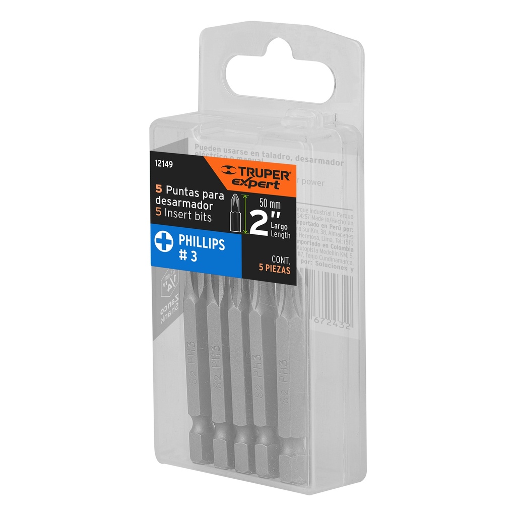 JGO PUNTAS PHILLIP #3  X 2" 5PZ 12149 TRUPER
