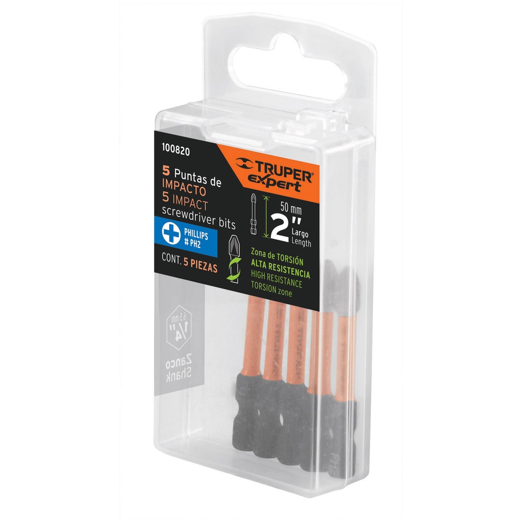 JGO PUNTAS (5PZAS) IMPACTO PHILLIPS 100820 TRUPER