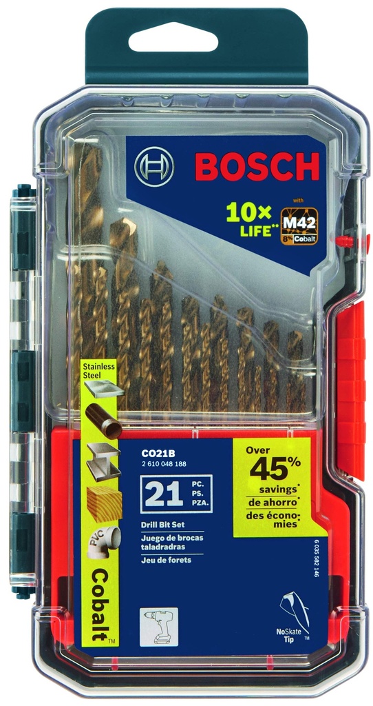 JGO BROCA COBALTO 1/16-1/2  21PZS CO21 BOSCH