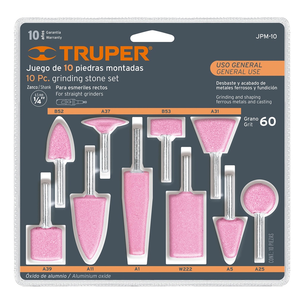 JGO PIEDRA P/BARRENO 10 PZS 12445 TRUPER