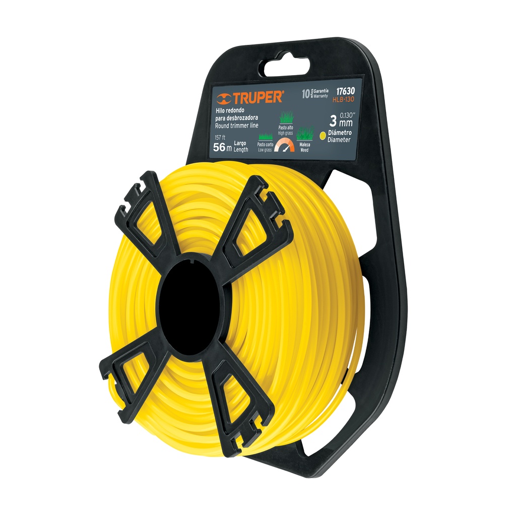 HILO MAQ GRAMA AMARILLO 3.0MMX56MT 17630 TRUPER