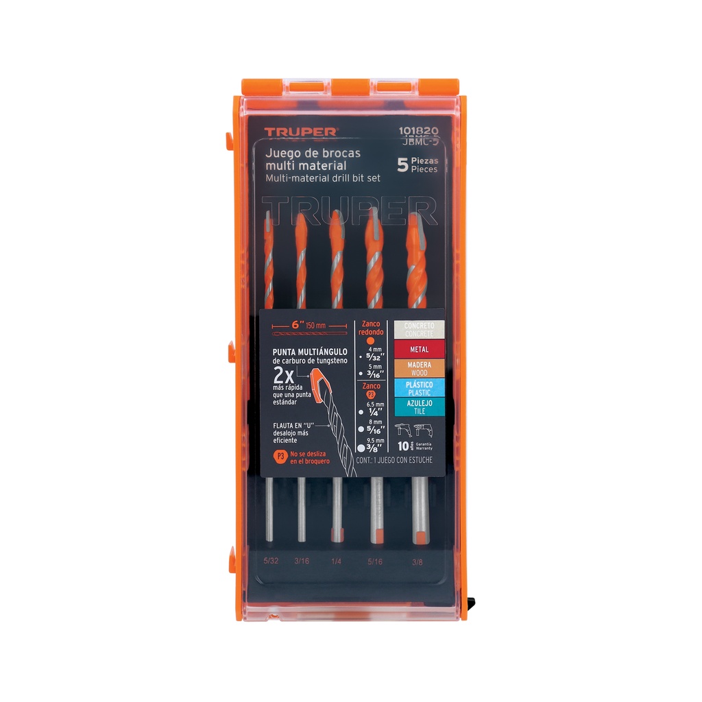 JGO BROCA MULTIUSO TUGSTENO 5PZS 101820 TRUPER