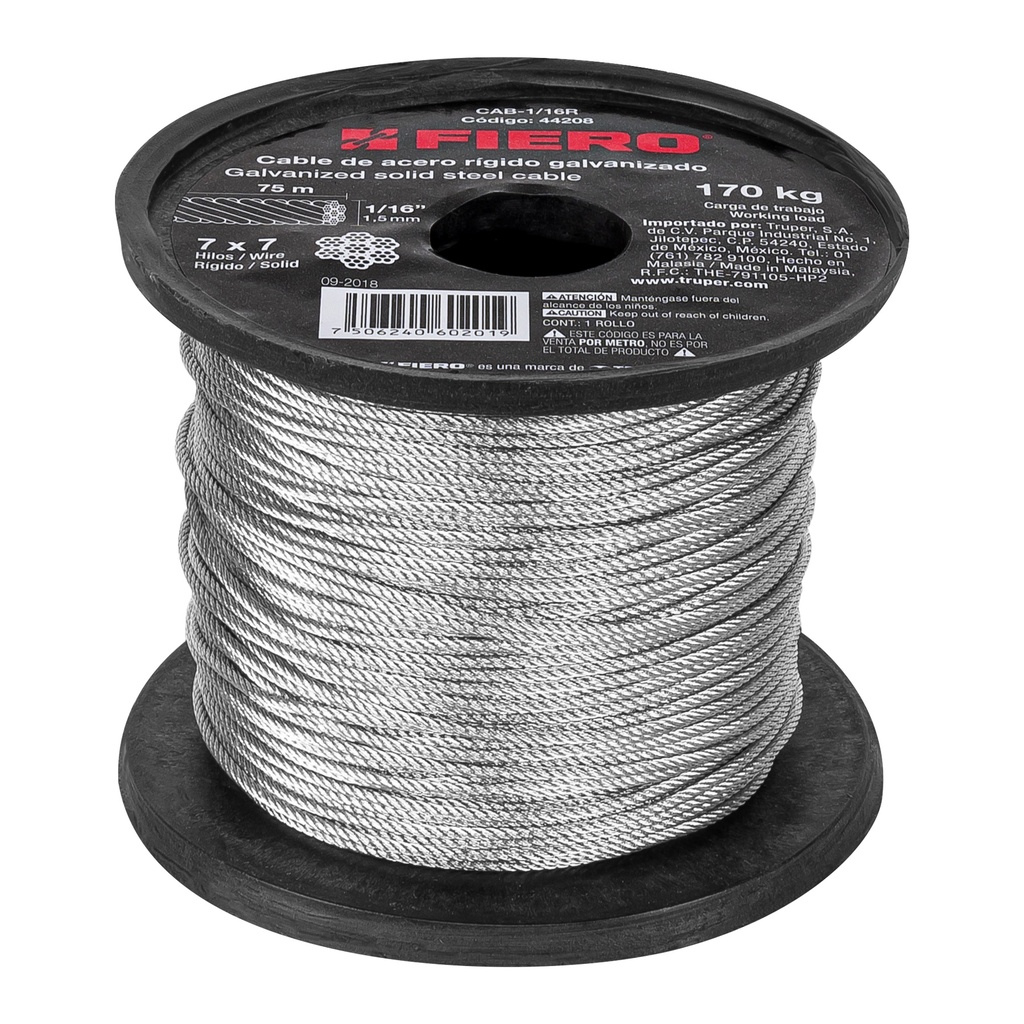 CABLE ACERO 1/16 S/FORRO 44208 FIERO