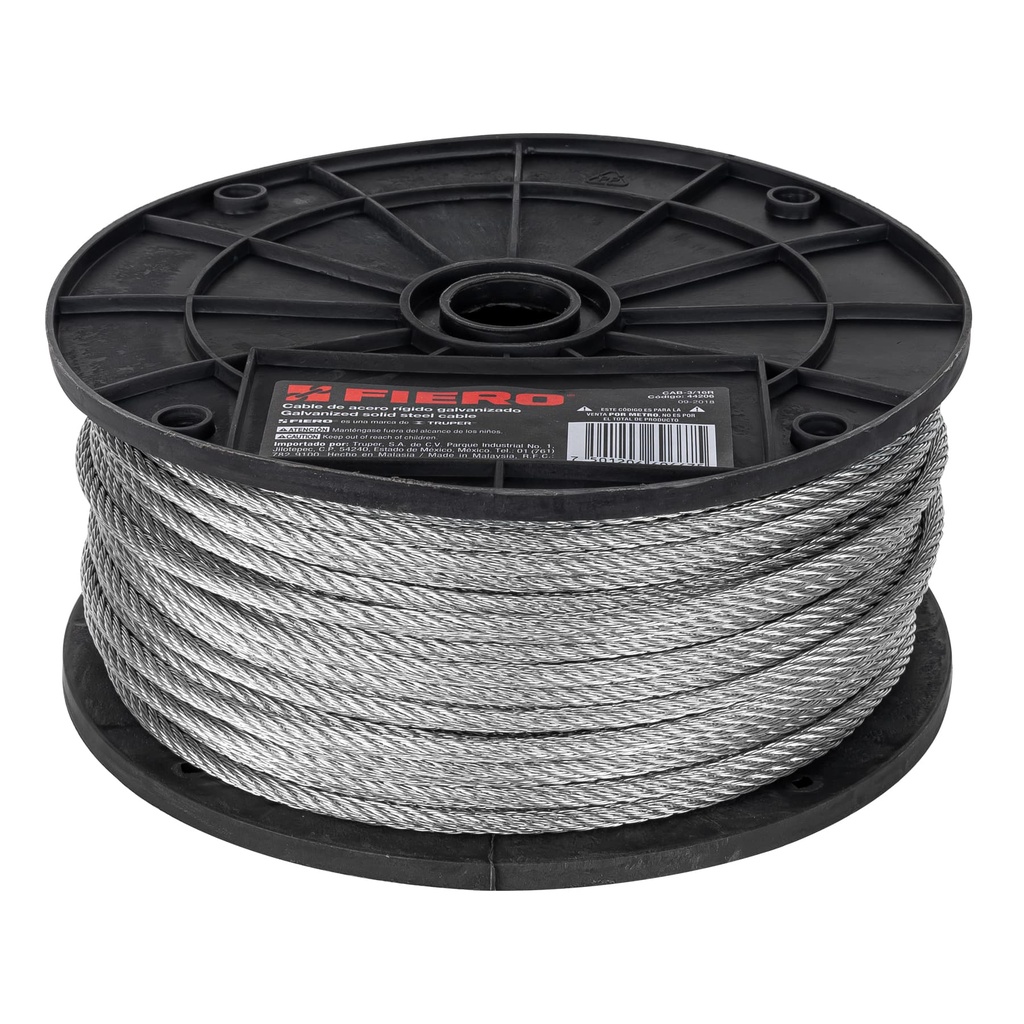 CABLE ACERO 1/8 (75MTS) 7X7 HILOS 44205 FIERO