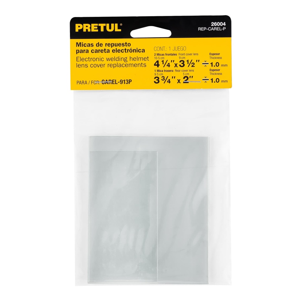 REP VIDRIO CARETA ELECTRONICA 3PZS 26004 PRETUL