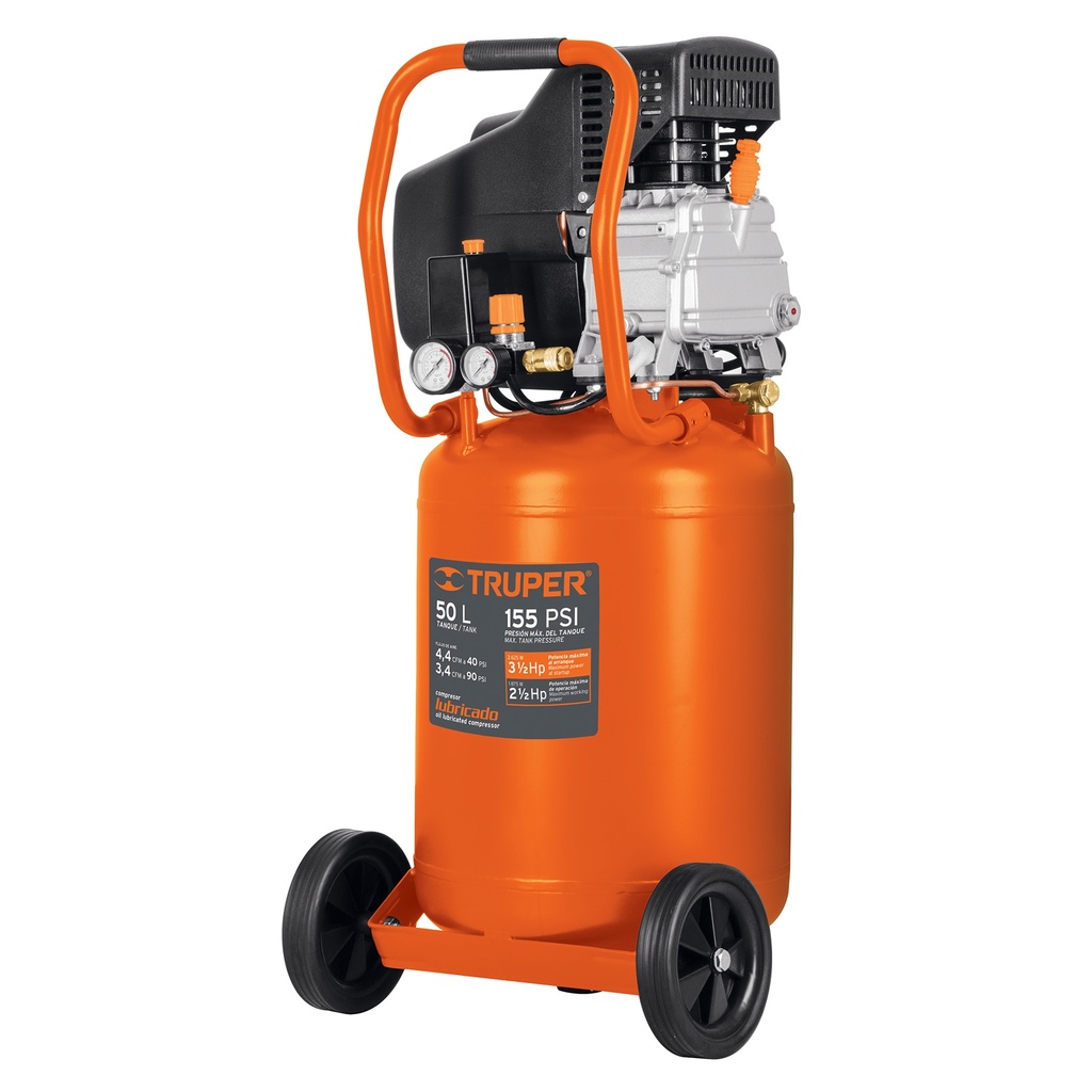 COMPRESOR 50 LTS 3.5HP VERTICAL 127V 19360 TRUPER