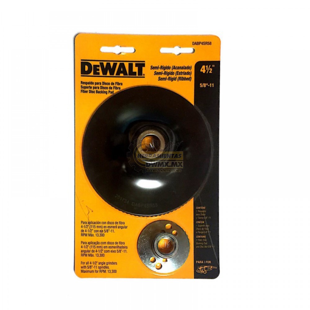 RESPALDO HULE PULIDORA 4 1/2 DABP4SR58 DE WALT