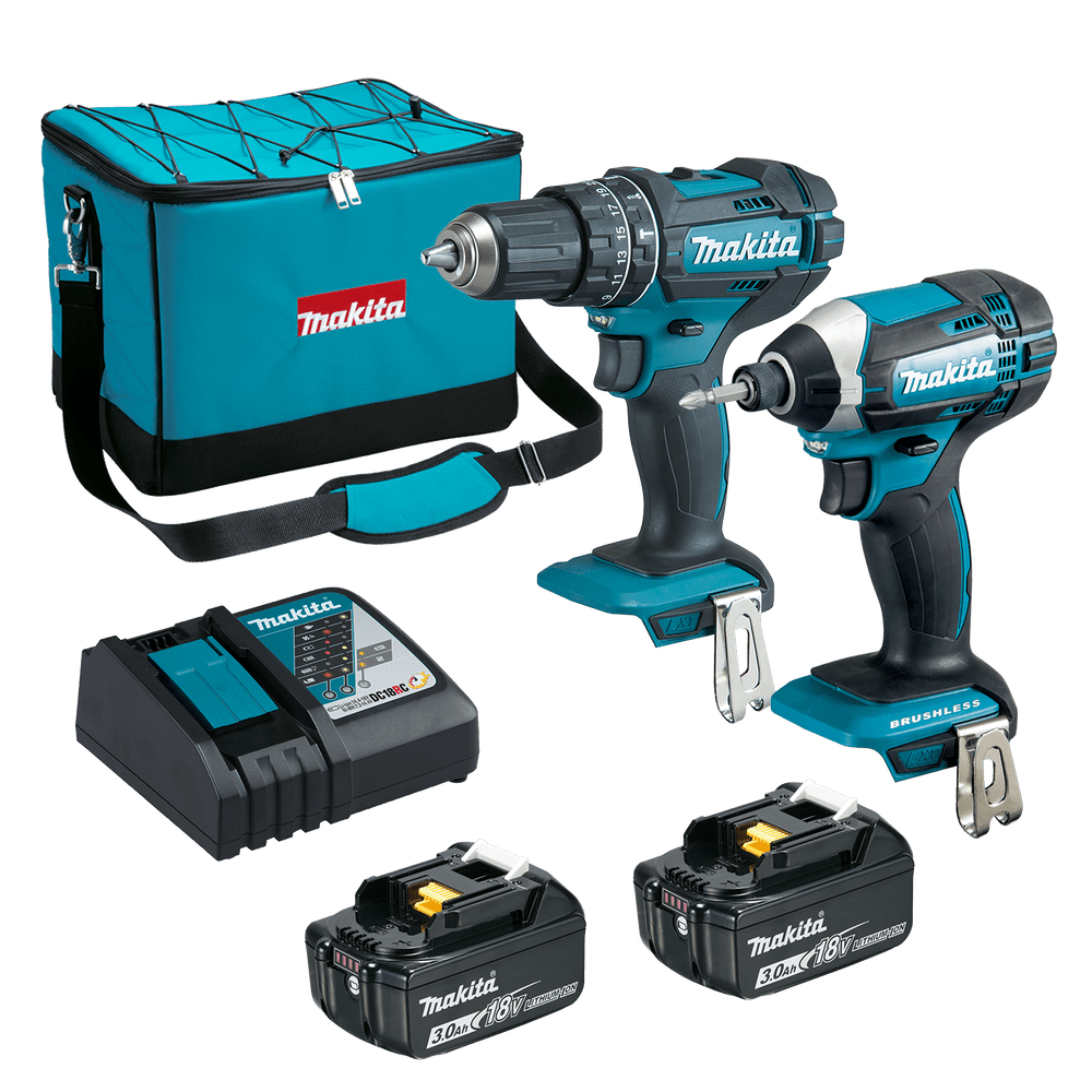 COMBO BARRENO (DHP482 62Nm/DESARMADOR IMPACTO DTD152 165Nm), 18V   3.0Ah DLX2131 MAKITA