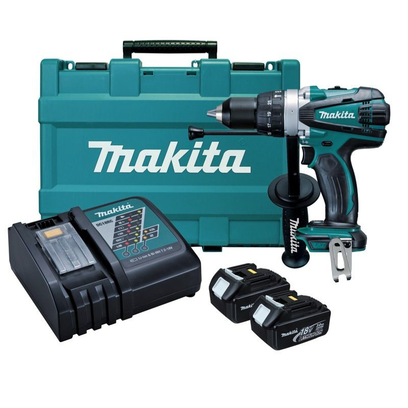 BARRENO 1/2 MARTILLO 91Nm 18V 5.0 AMP (2) DHP458RTE MAKITA