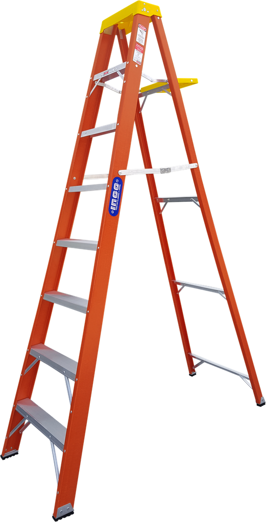 ESCALERA 8 FIBRA 2B PROF NARANJA 300 LBS INCO