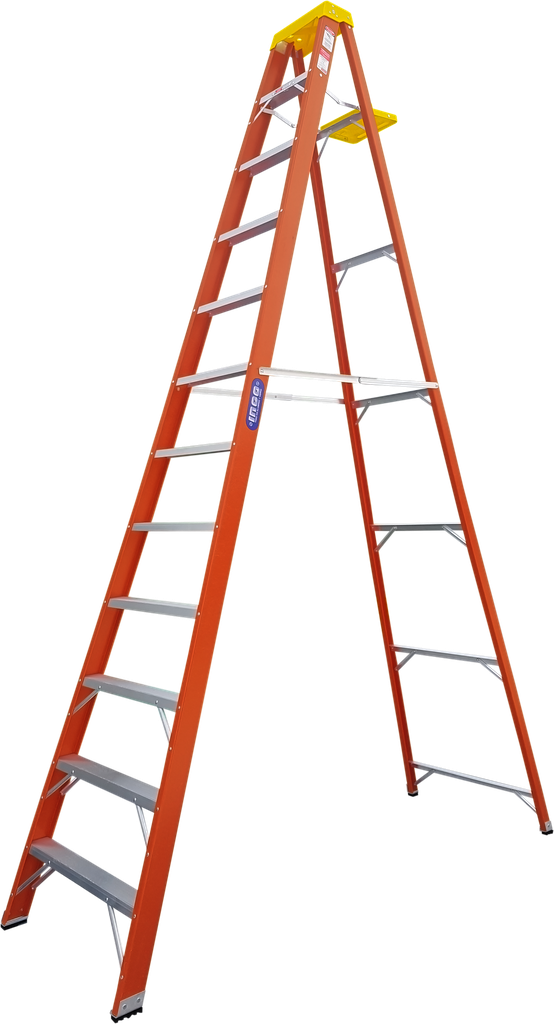 ESCALERA 12 FIBRA 2B PROF NARANJA 300 LBS INCO