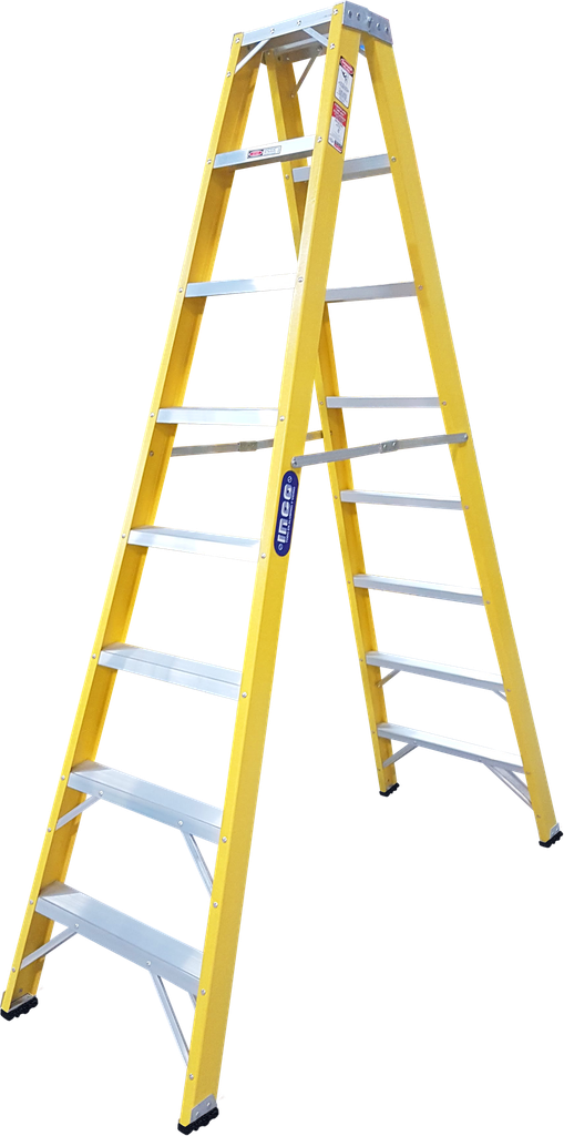 ESCALERA 8 FIBRA AMARILLA DBL ACCESO 250 LBS INCO