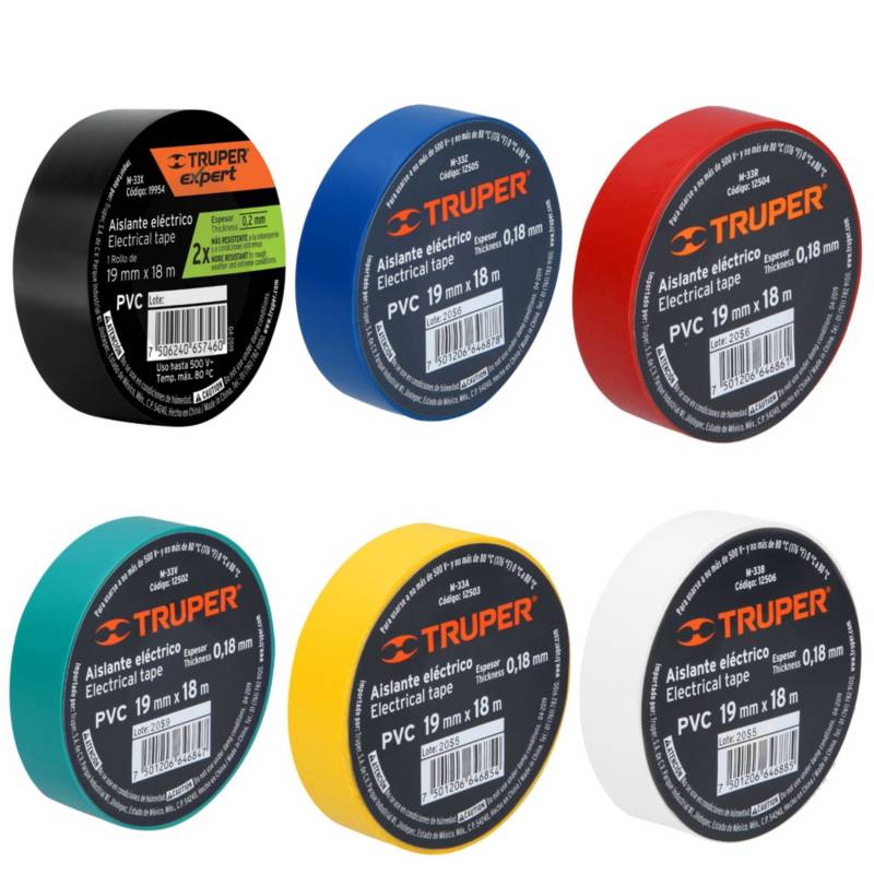 CINTA AISLAR COLORES  PEQ 12501 TRUPER/PRETUL