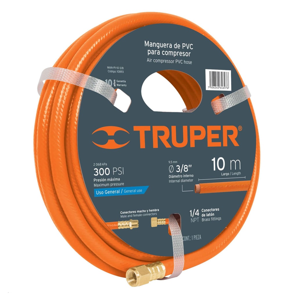 MANGUERA COMPRESOR 1/4X10MTS 19014 TRUPER