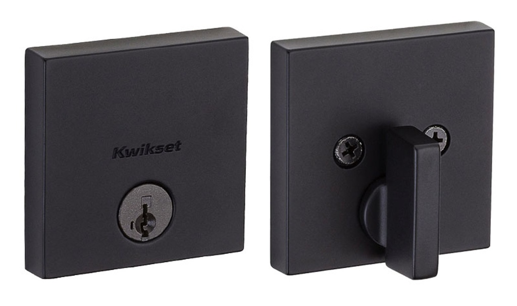 CHAPA SEGURIDAD CUADRADA LLAVE MARIPOSA NEGRA  258SQT514 KWIKSET