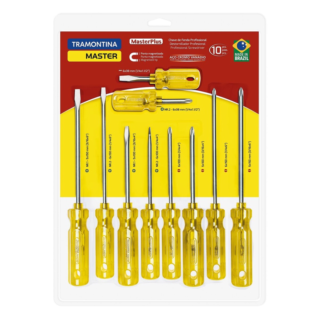 JGO DESARMADORES 10PZS 41530/510 TRAMONTINA