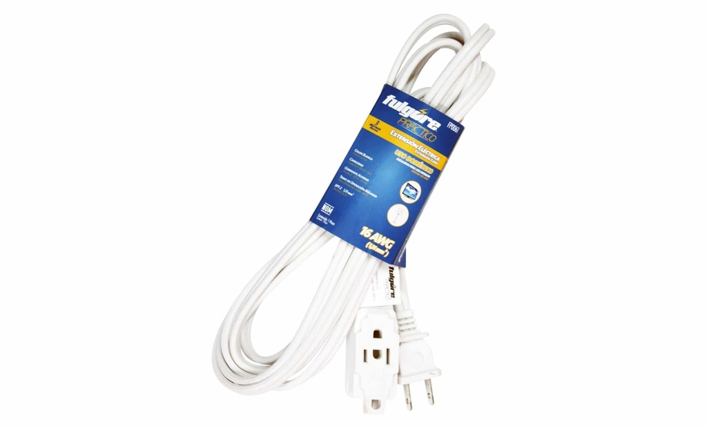 EXTENSION ELECTRICA 3MTS C/16 BLANCA FP0133 FULGORE