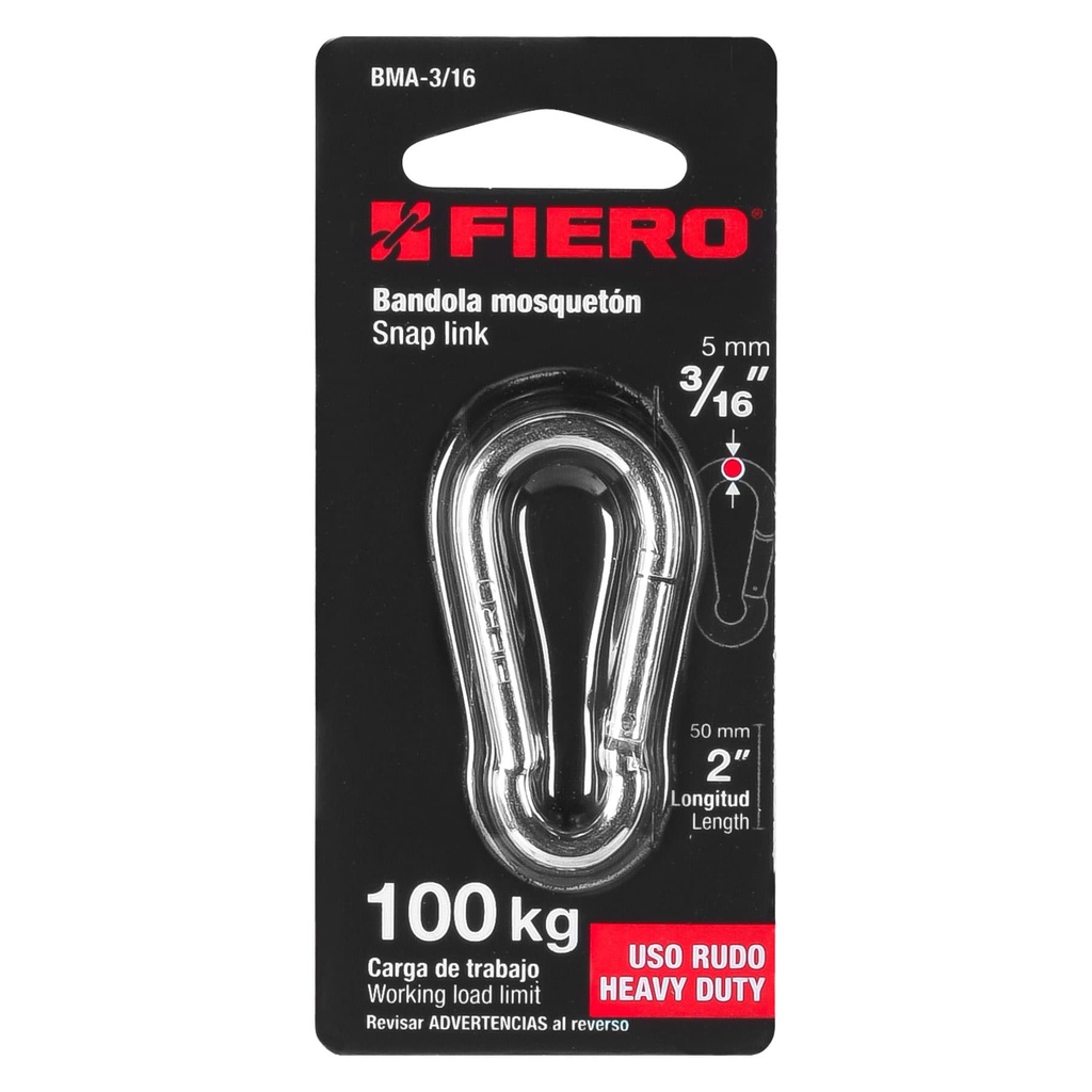 GANCHO CABLE C/SEGURO 3/16 44037 FIERO