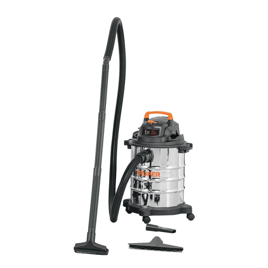 ASPIRADORA SOLIDOS Y LIQUIDOS 5 GALONES INOX 4HP  101523 TRUPER