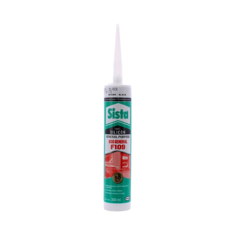 SILICON NEGRO USO GENERAL 300 ML F109 SISTA