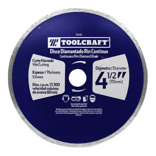 [127-95] DISCO DIAMANTE 4 1/2 LISO TC2432 TOOLCRAFT