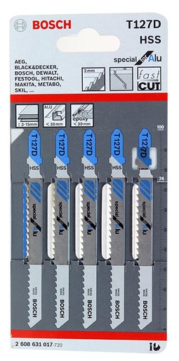 [166-35] JGO SIERRA CALADORA T127D  ALUMINIO (5 PZS) 2608668575 BOSCH