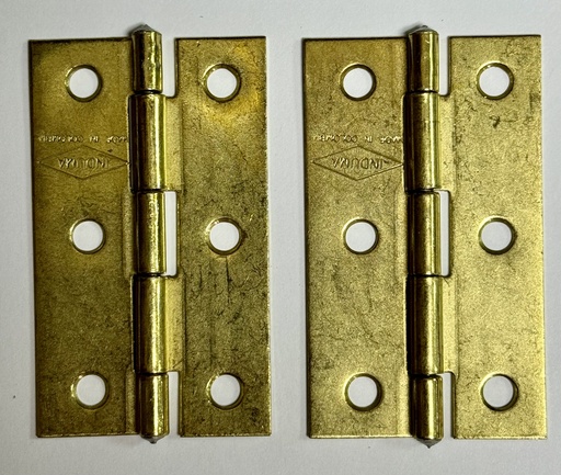 [21-274] BISAGRA 2 1/2 DORADO PIN FIJO INDUMA (PAR)