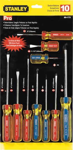 [240-385] JGO DESARMADORES 10PZS STHT69172 STANLEY PRO