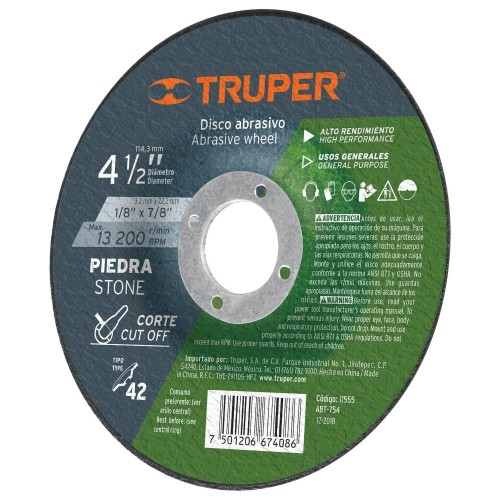 [264-100] DISCO CORTE CONCRETO 4 1/2  11555 TRUPER