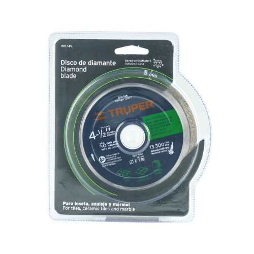 [265-161] DISCO DIAMANTE 4 1/2 X 1.6MM LISO 12977 TRUPER