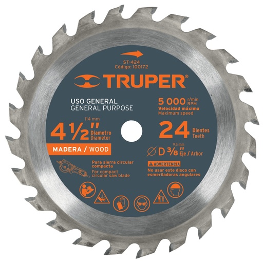 [265-291] SIERRA 4 1/2X24DTSX3/8 MADERA 100172 TRUPER