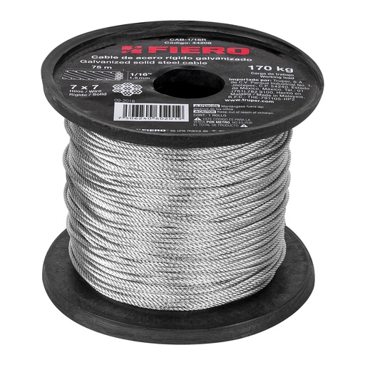 [265-295] CABLE ACERO 1/16 S/FORRO 44208 FIERO