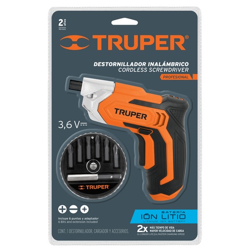 [265-360] DESARMADOR RECARG 3.6V 17033 TRUPER
