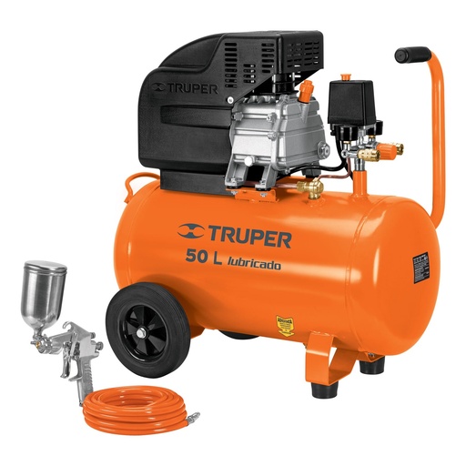 [265-80] COMPRESOR 50LTS 2.5HP PISTOLA/MANGUERA 16095 TRUPER