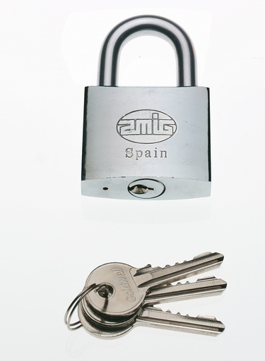 [30-244] CANDADO 50MM 60-40 CROMO AMIG