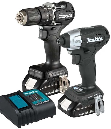 [300-110] COMBO DLX2414X7 BARRENO HP487/DESARMADOR IMPACTO DTD157   BL BATERIA 18V 1.5AH MAKITA