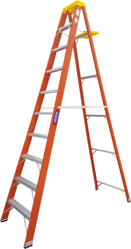 [303-52] ESCALERA 10 FIBRA 2B PROF NARANJA 300 LBS INCO