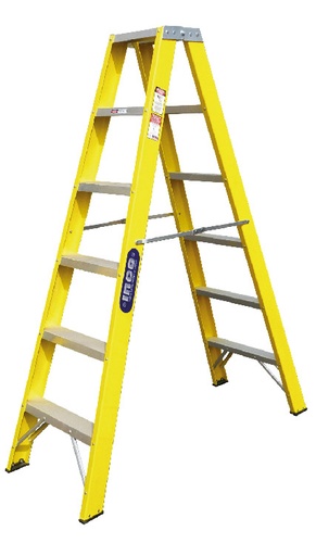 [303-70] ESCALERA 6 FIBRA AMARILLA DBL ACCESO INCO (200 KG)