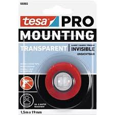 [37-4] CINTA DOBLE MONTAJE 3/4X5MTS 66965 TRANSPARENTE TESA