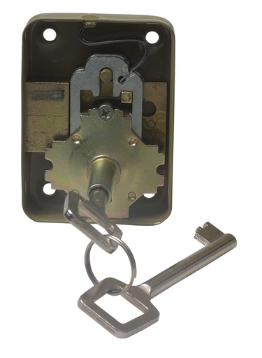 [56-40] CHAPA MUEBLE 6 LLAVE ANTIGUA AMIG