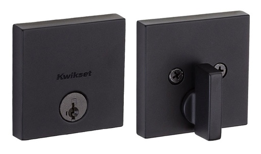 [56-828] CHAPA SEGURIDAD CUADRADA LLAVE MARIPOSA NEGRA  258SQT514 KWIKSET