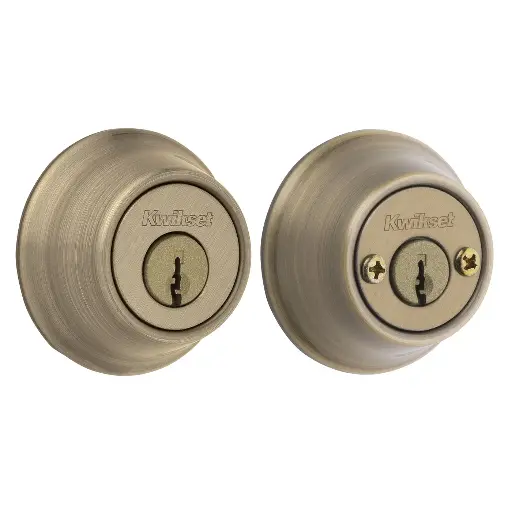 [56-892] CHAPA SEGURIDAD LLAVE LLAVE BRONCE 665 US5 KWIKSET