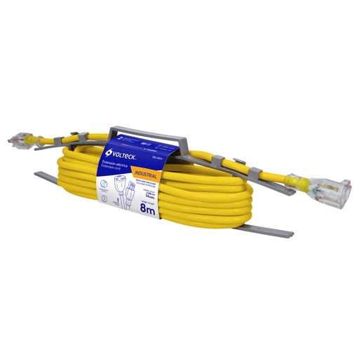 [71-2] EXTENSION ELECTRICA 8MTS C/14 AMARILLA REFORZADA 48067 VOLTEC