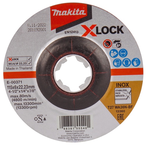 [301-956] DISCO PULIR MTL 4 1/2 X-LOCK E00371 MAKITA
