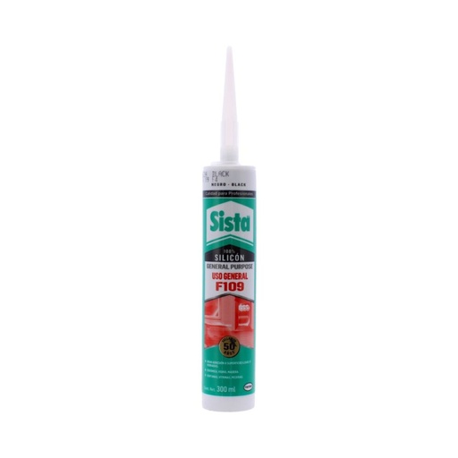[100-309] SILICON NEGRO USO GENERAL 300 ML F109 SISTA